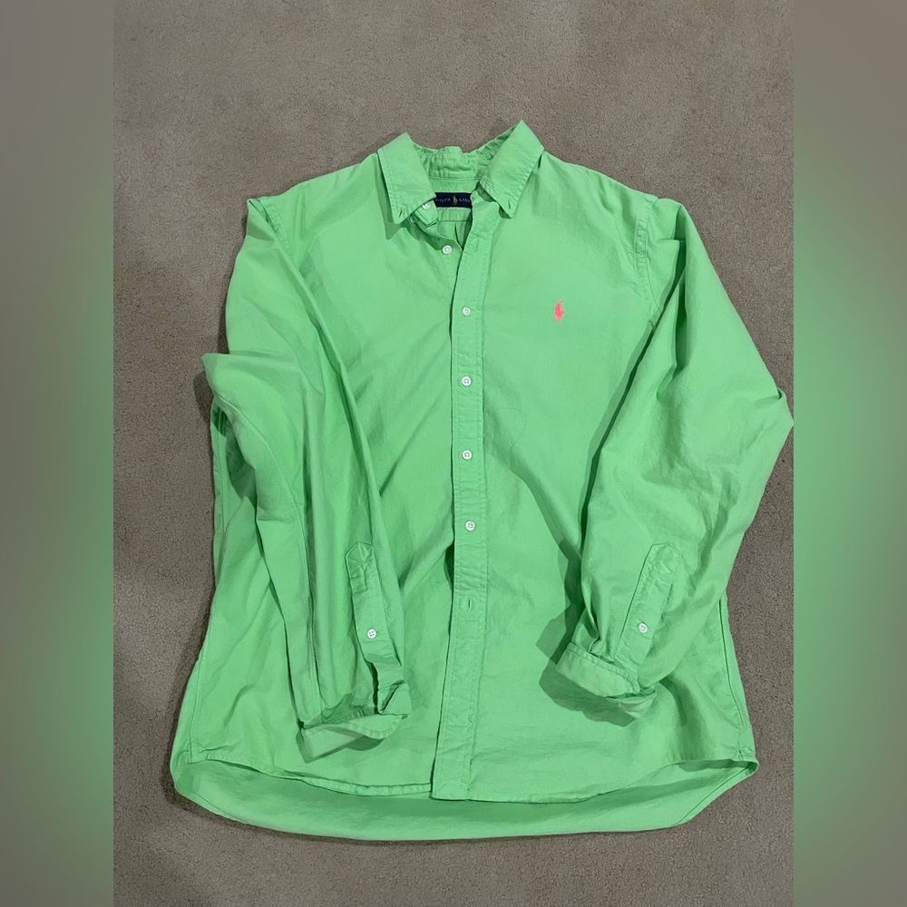Lime Green Ralph Lauren button up size large